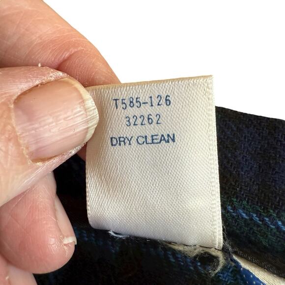 Vtg Pendleton Wool Pleated Tartan Plaid Wool Skirt 10 Black Green Preppy Prep - Picture 6 of 8